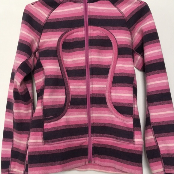 Lululemon Scuba Hoodie Purple Pink Striped - Picture 2 of 7